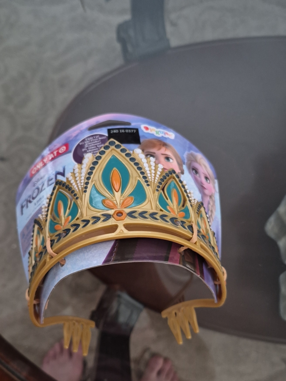 Gold and Teal Princess Tiara Crown - Frozen Design